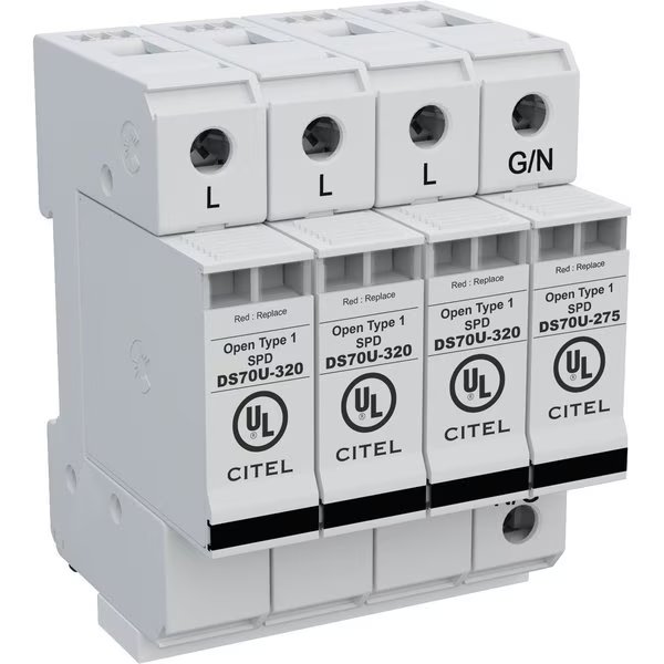 Surge Protection Device, 3 Phase, 230/400V, 1800V/100V/1800V/900V, Citel, Mfr#: DS74US-230Y
